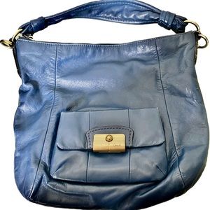 Coach blue leather large hobo shoulder bag Kristin